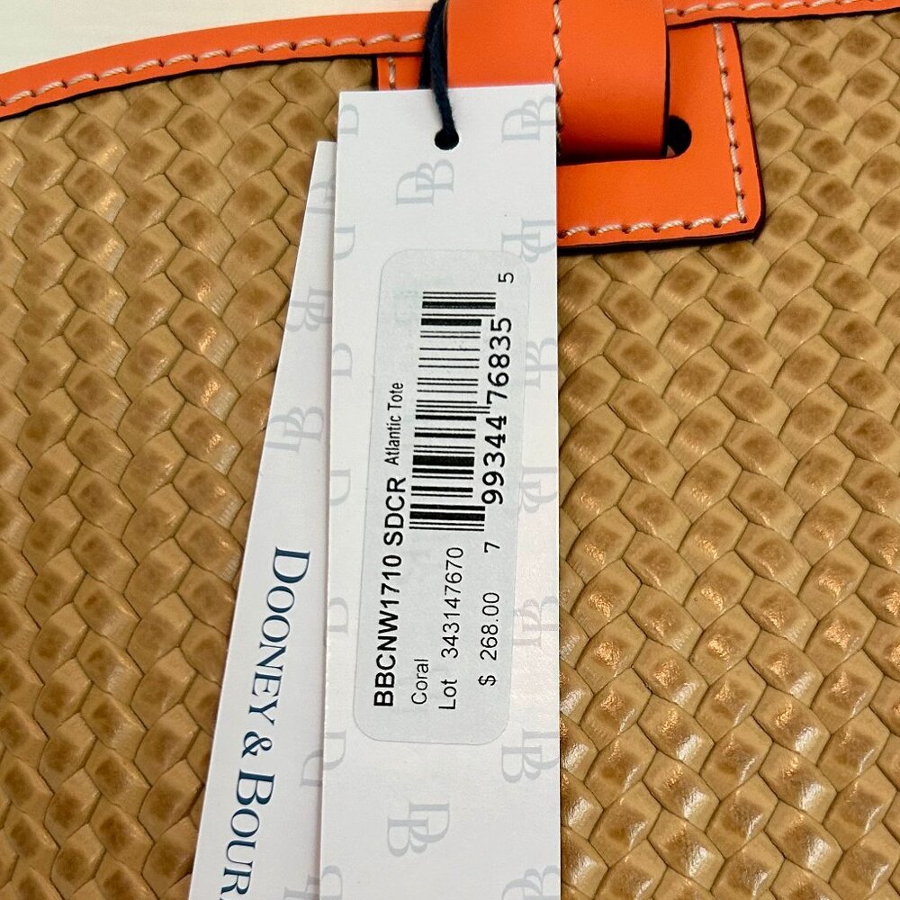 Dooney & Bourke Beacon Woven Atlantic Tote in Coral Orange. - Picture 3 of 6